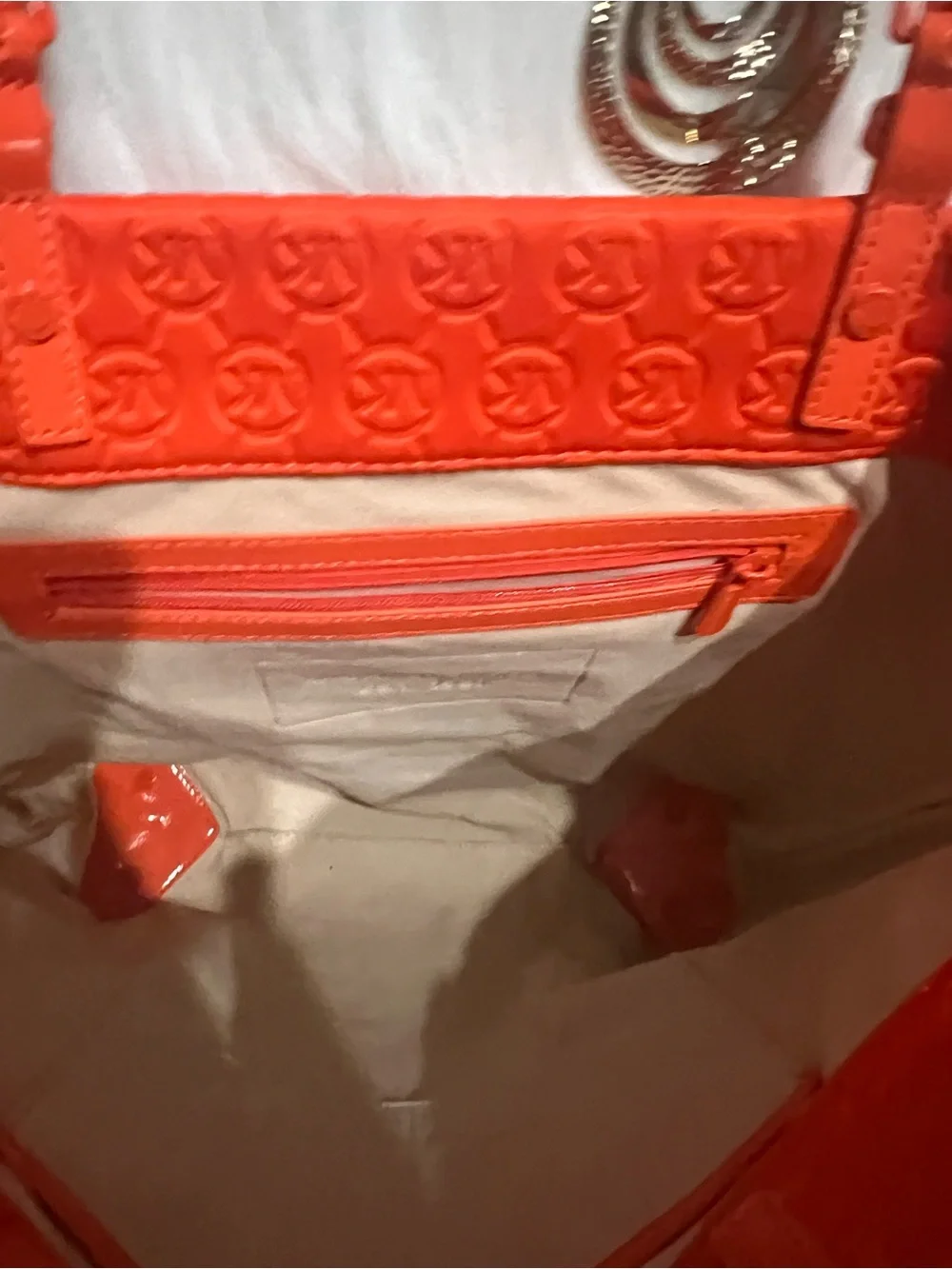 Michael Kors Bright Orange Embossed Tote
